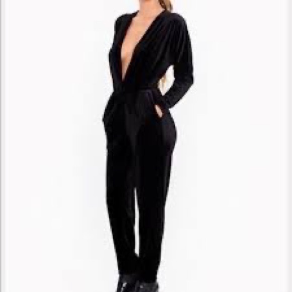 American Apparel Pants - Black Plunge Jumpsuit